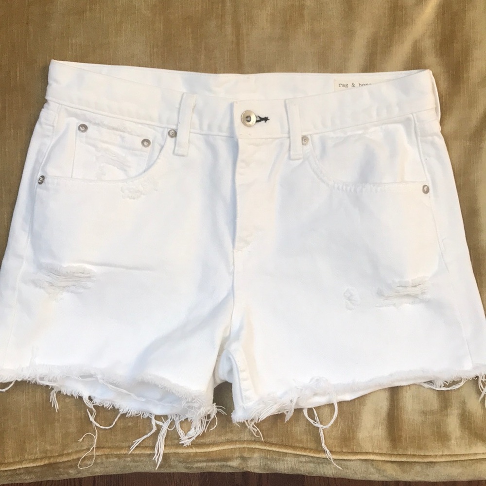 Rag & Bone white denim shorts
